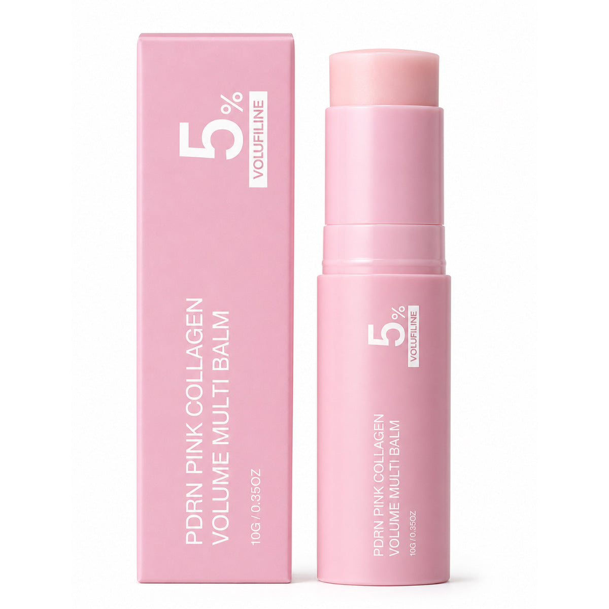 FLEXQW PDRN Pink Collagen Volume Multi Balm | All-in-One Volufiline, PDRN & NAD Stick | Firming Care for Under Eyes, Neck, Forehead, Smile Lines & Lips