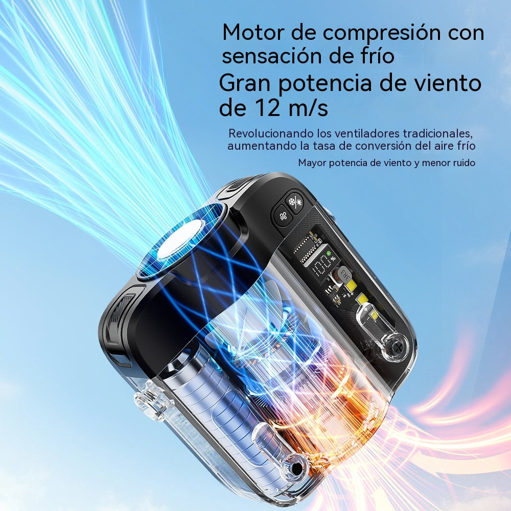 💨 Ventilador Portátil de Cintura Sin Manos | Refrigeración Personal con Luz LED y Batería Recargable 🔋