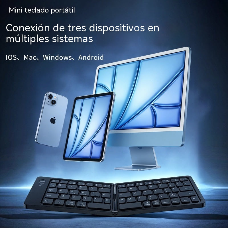 🔥 Solo 28.9€ + Envío Gratis 🚚 | Teclado Bluetooth Plegable Ultraligero con Panel Táctil para Móvil, Tablet y PC | iOS Android Windows