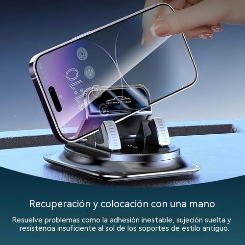 Soporte Coche 360° con Fijación Segura y Diseño Sin Residuos