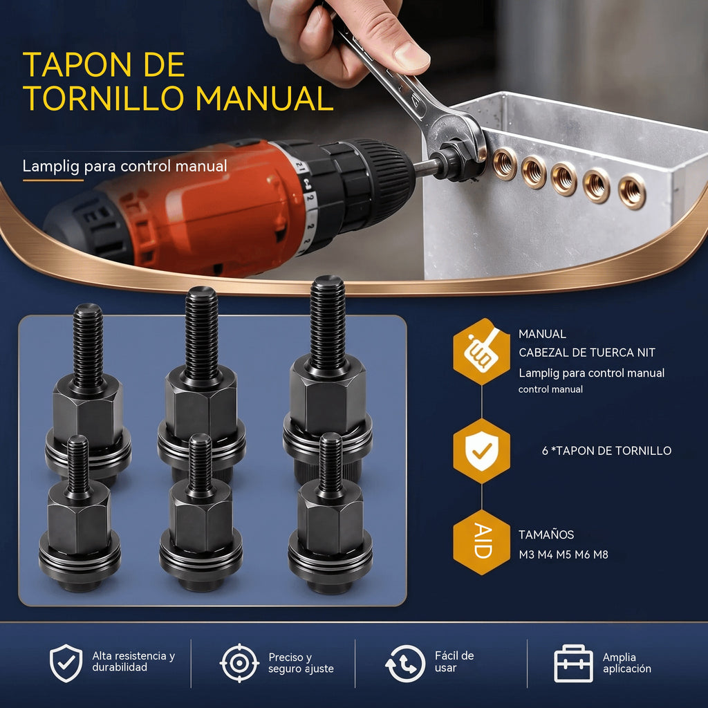 🛠️ Kit de Tuercas Remachables M3-M8 | Herramienta Manual para Crear Roscas Resistentes en Metal| Solución Fácil para Reparaciones en Metal