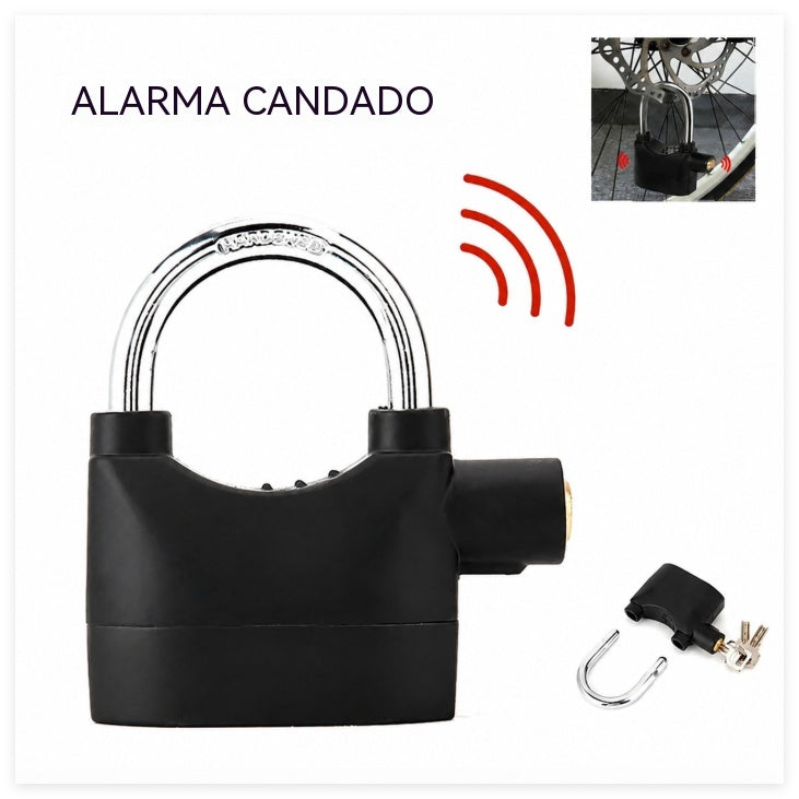🔐🚨 Candado de Seguridad con Alarma de 110 dB – Protección Instantánea para Puertas, Portones y Trasteros