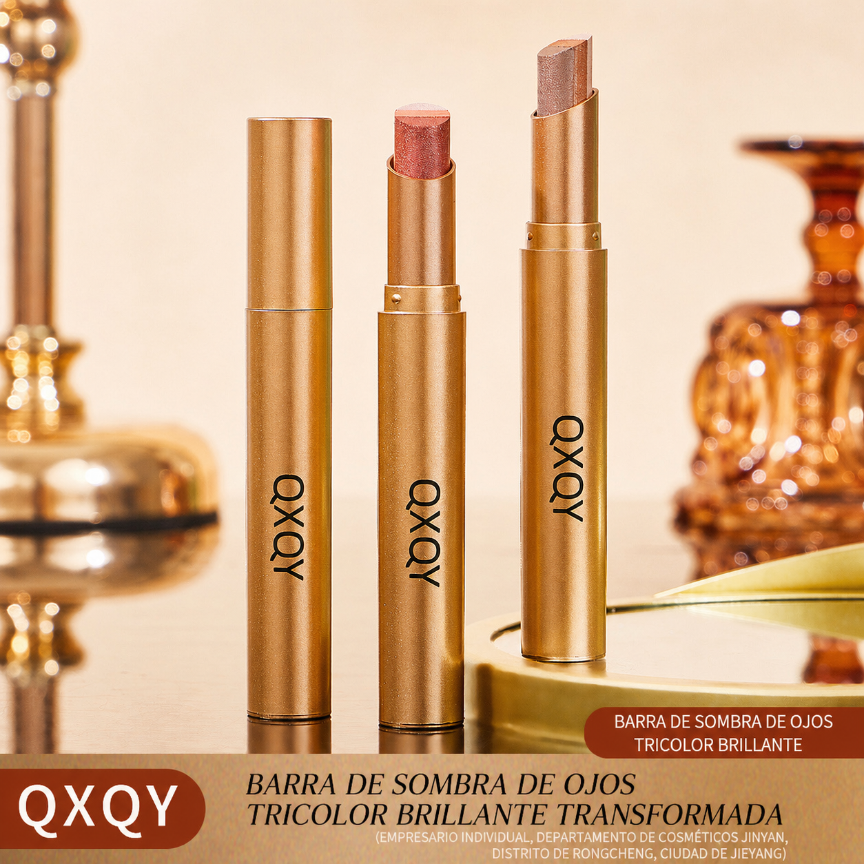 ✨ Sombra de Ojos 3 en 1 en Barra – Brillo Instantáneo, Efecto Lifting y Larga Duración 💄