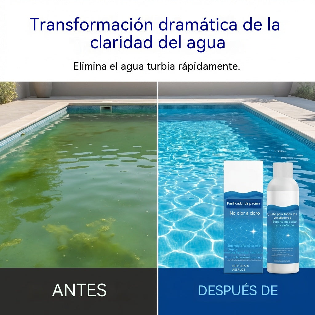 ⏰💦Compra 1 y recibe 1 gratis🏊‍♂️ Líquido Clarificador para Piscinas – Agua Transparente en Horas, Sin Esfuerzo ✨