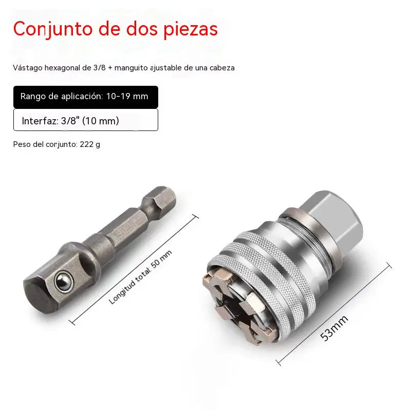🔥 ¡Solo 21€ + Envío Gratis 🚚 | Llave de Vaso Universal Ajustable 10-19mm con Vaso Mágico y Varilla de Conexión 🔧