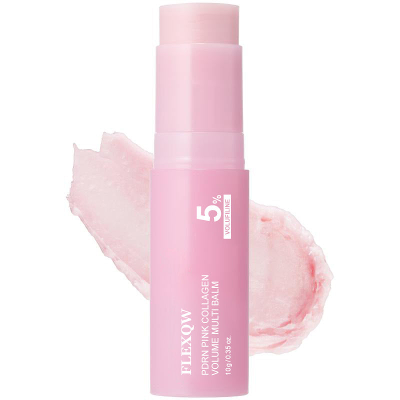 FLEXQW PDRN Pink Collagen Volume Multi Balm | All-in-One Volufiline, PDRN & NAD Stick | Firming Care for Under Eyes, Neck, Forehead, Smile Lines & Lips
