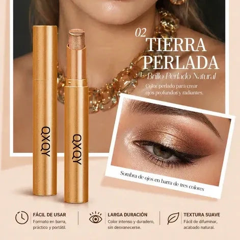 ✨ Sombra de Ojos 3 en 1 en Barra – Brillo Instantáneo, Efecto Lifting y Larga Duración 💄