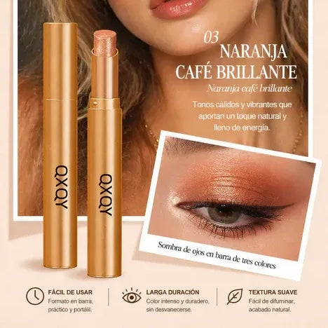 ✨ Sombra de Ojos 3 en 1 en Barra – Brillo Instantáneo, Efecto Lifting y Larga Duración 💄