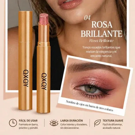 ✨ Sombra de Ojos 3 en 1 en Barra – Brillo Instantáneo, Efecto Lifting y Larga Duración 💄