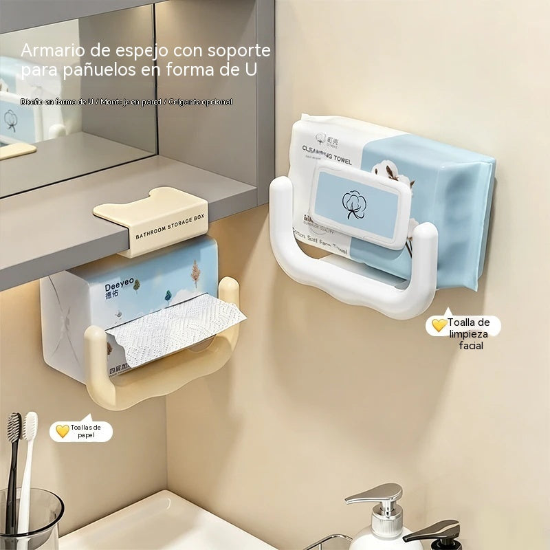 Soporte de pañuelos sin taladro para debajo del armario – ¡orden instantáneo en baño y cocina!