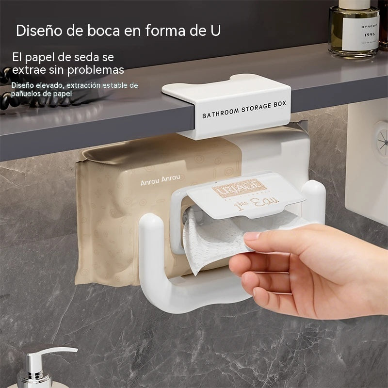 Soporte de pañuelos sin taladro para debajo del armario – ¡orden instantáneo en baño y cocina!